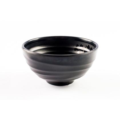 Imagem de Kit de Tigelas Bowl e Travessa Japonesa Preta Flor - 4 Peças