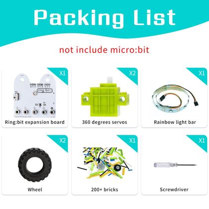 Imagem de Kit de Tijolo de Construção ELECFREAKS micro:bit Ring:bit 6 em 1