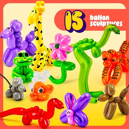 Imagem de Kit de torção de balões para animais Dan & Darci com bomba para crianças de 8 a 12 anos