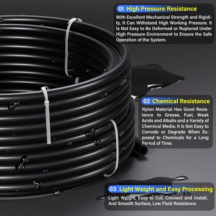 Imagem de Kit de tubulação de ar TAILONZ PNEUMATIC Black Nylon 10 m 12,7 mm OD