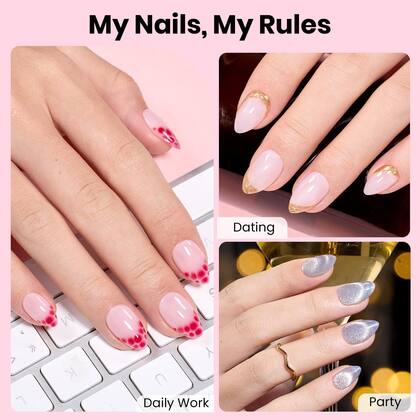 Imagem de Kit de Unhas Beetles Gel Flat-X Amêndoa 320 Pontas