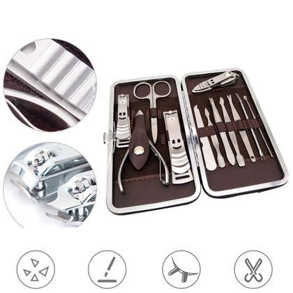 Imagem de Kit de Unhas Completo com Cortador Tesoura e Pinça para Manicure