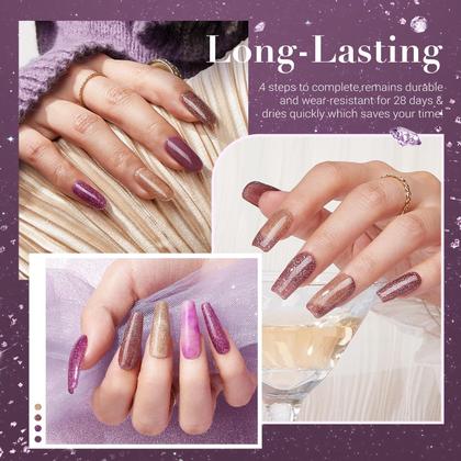 Imagem de Kit de unhas Dip Powder AZUREBEAUTY 4 cores com base e camada superior