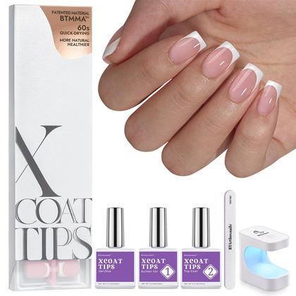 Imagem de Kit de Unhas em Gel BtartboxNails XCOATTIPS com Lâmpada e Pontas Francesas