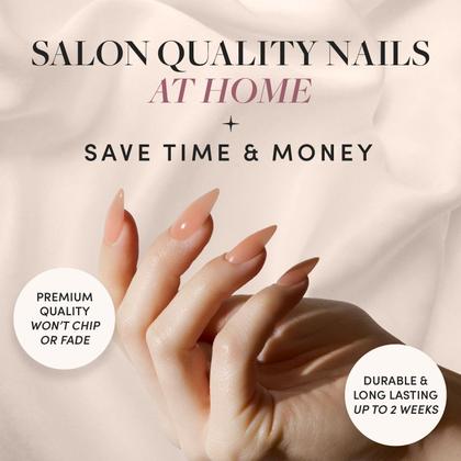 Imagem de Kit de unhas Press On Nails Glamnetic Sheer Peach Medium Almond 30