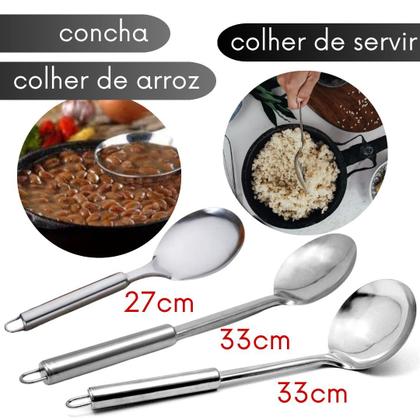 Imagem de Kit de Utensílios de Cozinha Inox 15 Peças Completo Resistente Funcional