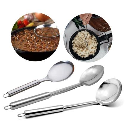 Imagem de Kit de Utensílios de Cozinha Inox 15 Peças Completo Resistente Funcional