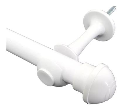 Imagem de Kit De Varão 3m Simples Com Ponteiras De 28mm Grosso Branco