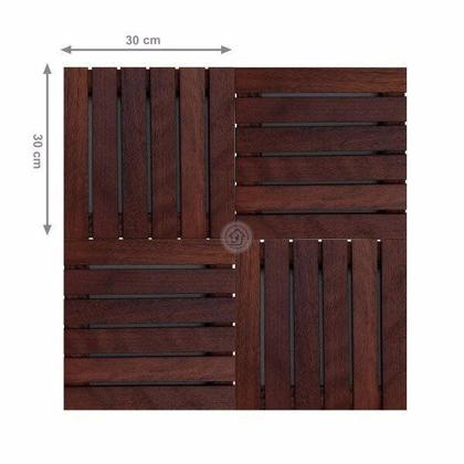 Imagem de Kit Deck em Placa de Madeira Modular 30cmx30cm com 20 Placas Madersilva