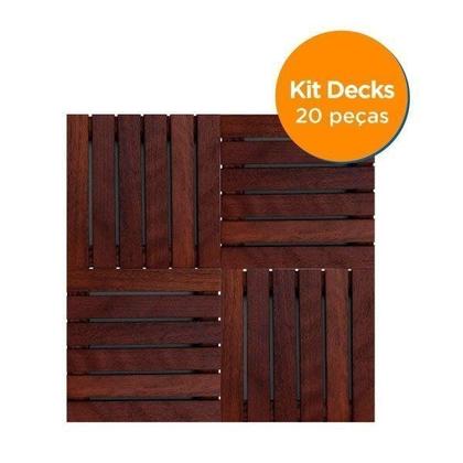 Imagem de Kit Deck em Placa de Madeira Modular 30cmx30cm com 20 Placas Madersilva