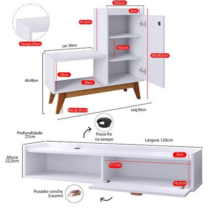 Imagem de Kit Decoração Casa Completa Sapateira Shoes Vertical Prateleira Interna Rack Suspenso Home Decor Puxador Concha - RPM Móveis