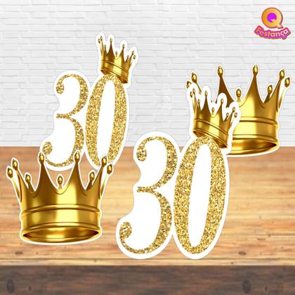 Imagem de Kit Decoração de Festa Aniversário Bolo Topper 30 Anos Qfestança -78 Itens