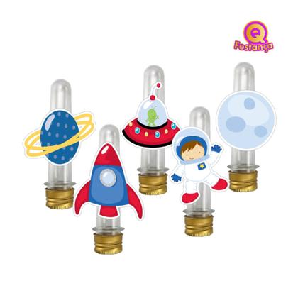Imagem de Kit Decoração de Festa Aniversário Bolo Topper Astronauta  Qfestança -78 Itens