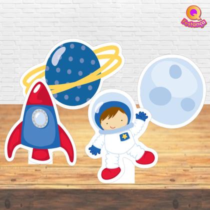 Imagem de Kit Decoração de Festa Aniversário Bolo Topper Astronauta  Qfestança -78 Itens