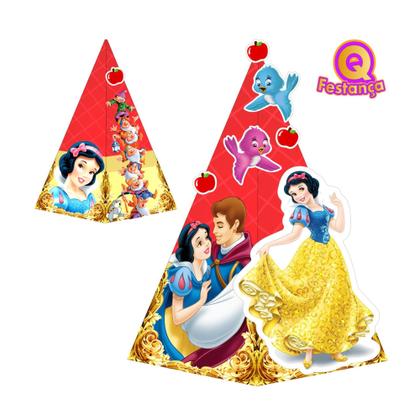 Imagem de Kit Decoração de Festa Aniversário Bolo Topper Branca de neve  Qfestança -78 Itens