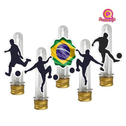Imagem de Kit Decoração de Festa Aniversário Bolo Topper Futebol Copinha  Qfestança -78 Itens