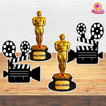 Imagem de Kit Decoração de Festa Aniversário Bolo Topper Hollywood  Qfestança -78 Itens
