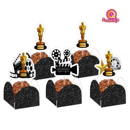 Imagem de Kit Decoração de Festa Aniversário Bolo Topper Hollywood  Qfestança -78 Itens