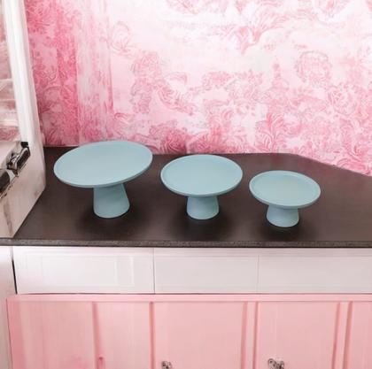 Imagem de Kit Decoração De Festa P/ Doces Boleira E Bandeja cupcake em cerâmica 