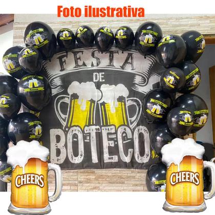 Imagem de Kit Decoração Festa de Boteco Completa TNT Balões Chop Bar