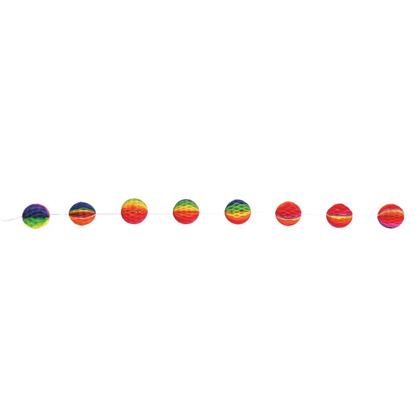 Imagem de Kit Decoração Junina Cordão 8 Bolas Origami 4 Peças 10x250cm
