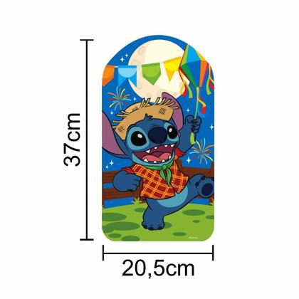 Imagem de Kit Decoração Painel Festa Junina Stitch Disney C/ 6 Itens