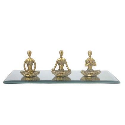 Imagem de Kit decoração Yoga com base em espelho meditação ioga conjunto decorativo