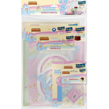 Imagem de Kit decorativo só um bolinho festa galinha pintadinha candy festcolor
