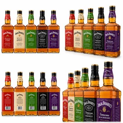 Imagem de Kit Degustação Whisky Jack Daniel's 5 Sabores Garrafa 1L