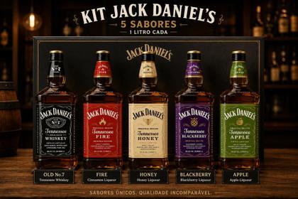 Imagem de Kit Degustação Whisky Jack Daniel's 5 Sabores Garrafa 1L