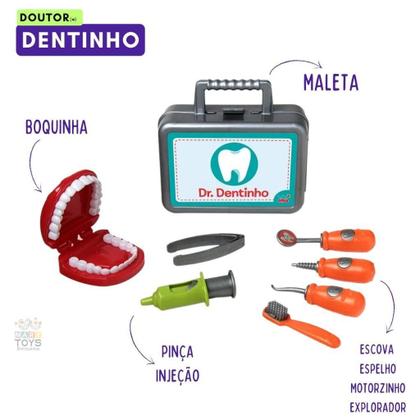 Imagem de Kit Dentista Infantil Doutor Dentinho Maleta Brinquedo Elka