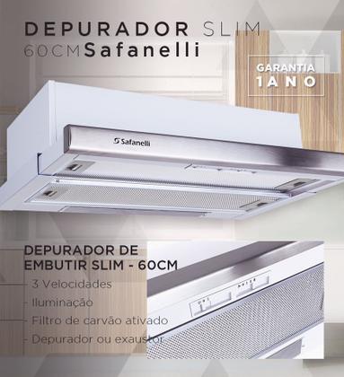 Imagem de Kit Depurador Embutir 60cm e Cooktop 5 Bocas Lines Safanelli