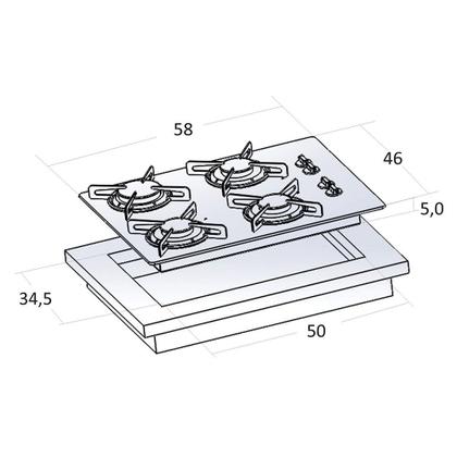 Imagem de Kit Depurador Embutir 60cm e Fogão Cooktop 4 Bocas Safanelli