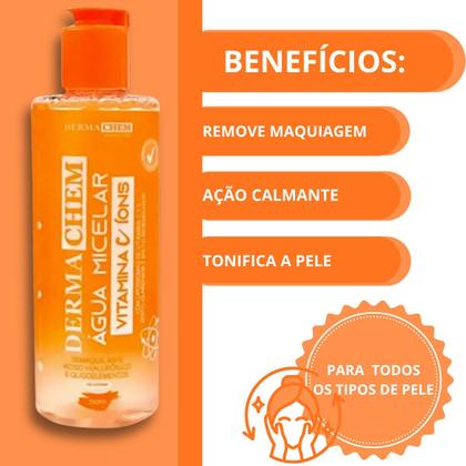 Imagem de Kit Dermachem Vitamina C Micelar 250ml + Sab 100ml + Esfo 100ml + Sérum 30ml