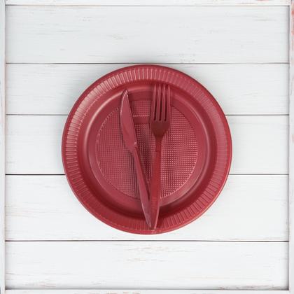 Imagem de Kit descartáveis Para churrasco Festa Vermelho Perolado 30pç