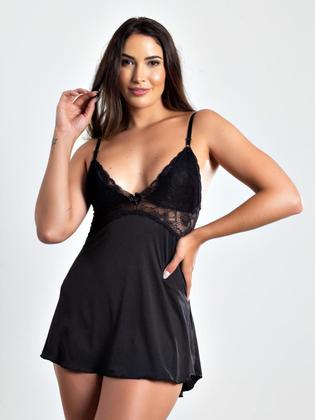 Imagem de Kit desejo camisola sexy e robe luxo