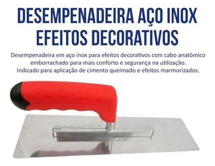 Imagem de Kit Desempenadeira Lisa Efeitos Decorativos+ Berox Inox 25cm