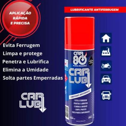 Imagem de Kit Desengripante Anti Ferrugem Spray Carlub 300ml Snapon CARLUB Lubrificante Multiuso Automotivo