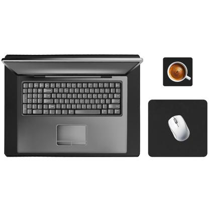 Imagem de Kit Deskpad Para Mouse Tablet 43x30cm + 20x20cm + Limpa Tela + Apoio De Copos