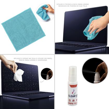 Imagem de Kit Deskpad Para Mouse Tablet 43x30cm + 20x20cm + Limpa Tela + Apoio De Copos