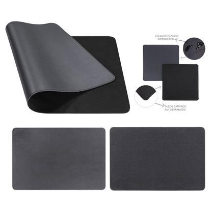 Imagem de Kit Deskpad Para Mouse Tablet Notebook 43x30cm + 20x20cm + Apoio De Copos