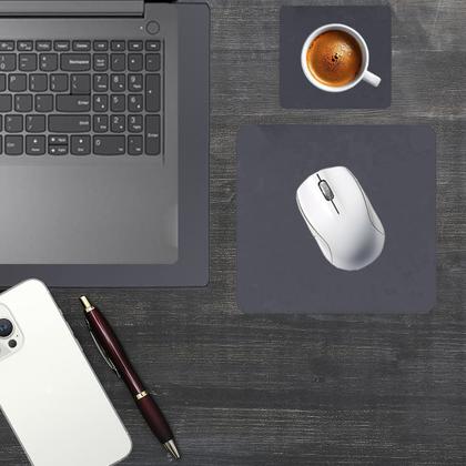 Imagem de Kit Deskpad Para Mouse Tablet Notebook 43x30cm + 20x20cm + Apoio De Copos