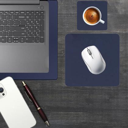 Imagem de Kit Deskpad Para Mouse Tablet Notebook 43x30cm + 20x20cm + Apoio De Copos