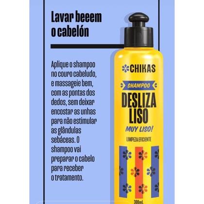 Imagem de Kit Desliza Liso Shampoo + Condicionador 300ml + Mascara 450g + Finalizador 300ml Chikas Cosmeticos