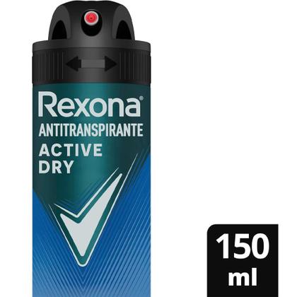 Imagem de Kit Desodorante Aerosol Rexona Active Dry/Azul 150ml - 6 Unidades