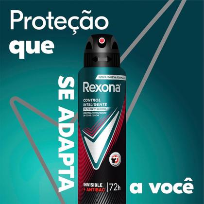Imagem de Kit Desodorante Aerosol Rexona Antibacterial + Invisible Masculino 150ml - 2 unidades