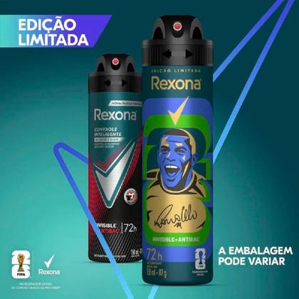 Imagem de Kit Desodorante Aerosol Rexona Antibacterial+Invisible Men 150ml - 12 Unidades