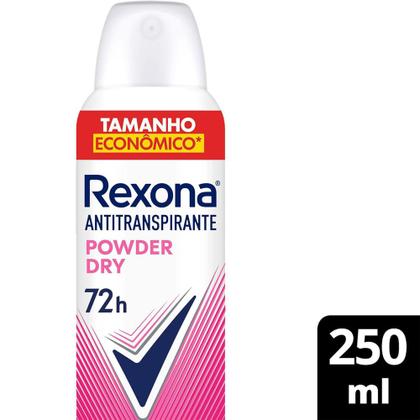 Imagem de Kit Desodorante Antitranspirante Aerosol Rexona Powder Dry 72 horas 250ml - 5 Unidades