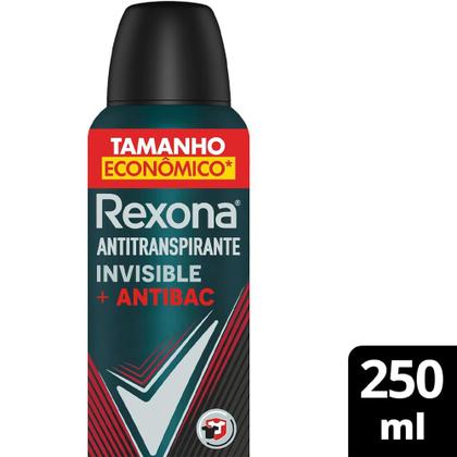Imagem de Kit Desodorante Rexona Aerosol Antibacterial Invisible 250ml - 10 Unidades