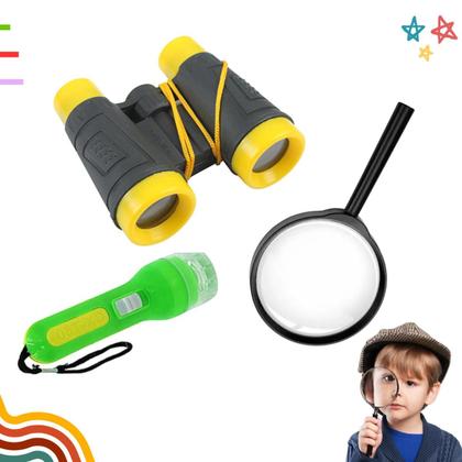 Imagem de Kit Detetive Infantil Binóculo Lupa Lanterna Adventure